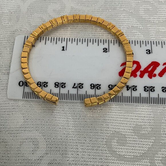 Gold-Tone Cuff Bracelet With Purple Rhinestones - Picture 4 of 4